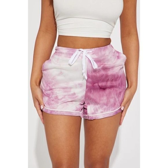 Hello Mello Tie Dye Pink PJ‎ Shorts Size Large RefFNB - Picture 1 of 10